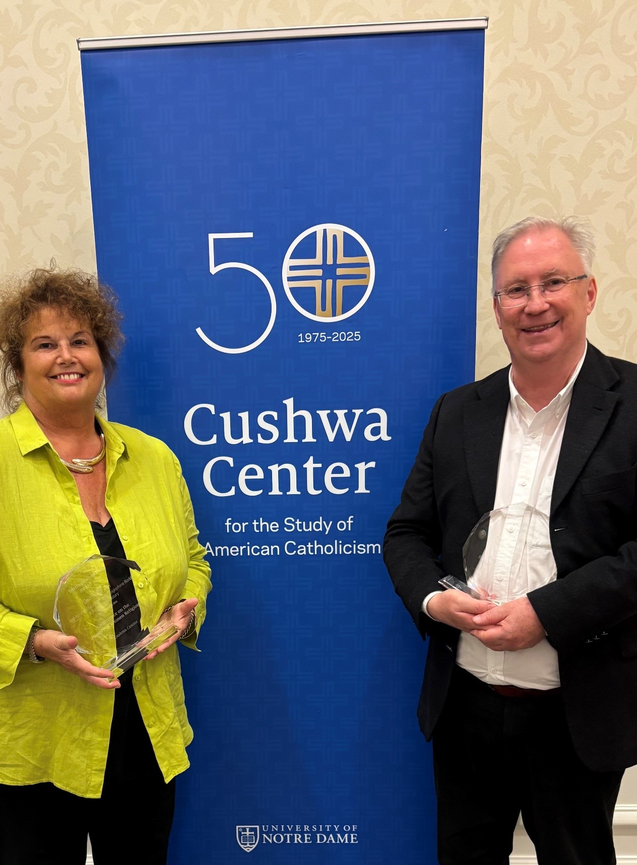 Professor Deirdre Raftery, UCD School of Education, with Professor Tim Allender
